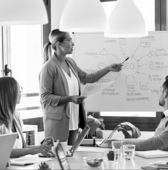 Woman illustrating SEO